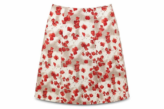 EWM Womens Brown Floral Polyester A-Line Skirt Size 30 in