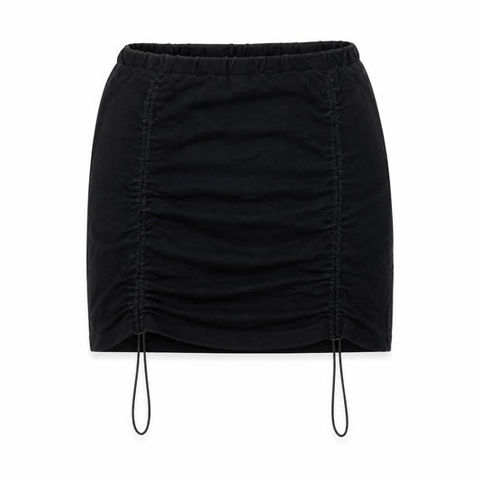 Podium Marbella Womens Black Polyester Mini Skirt Size S Drawstring