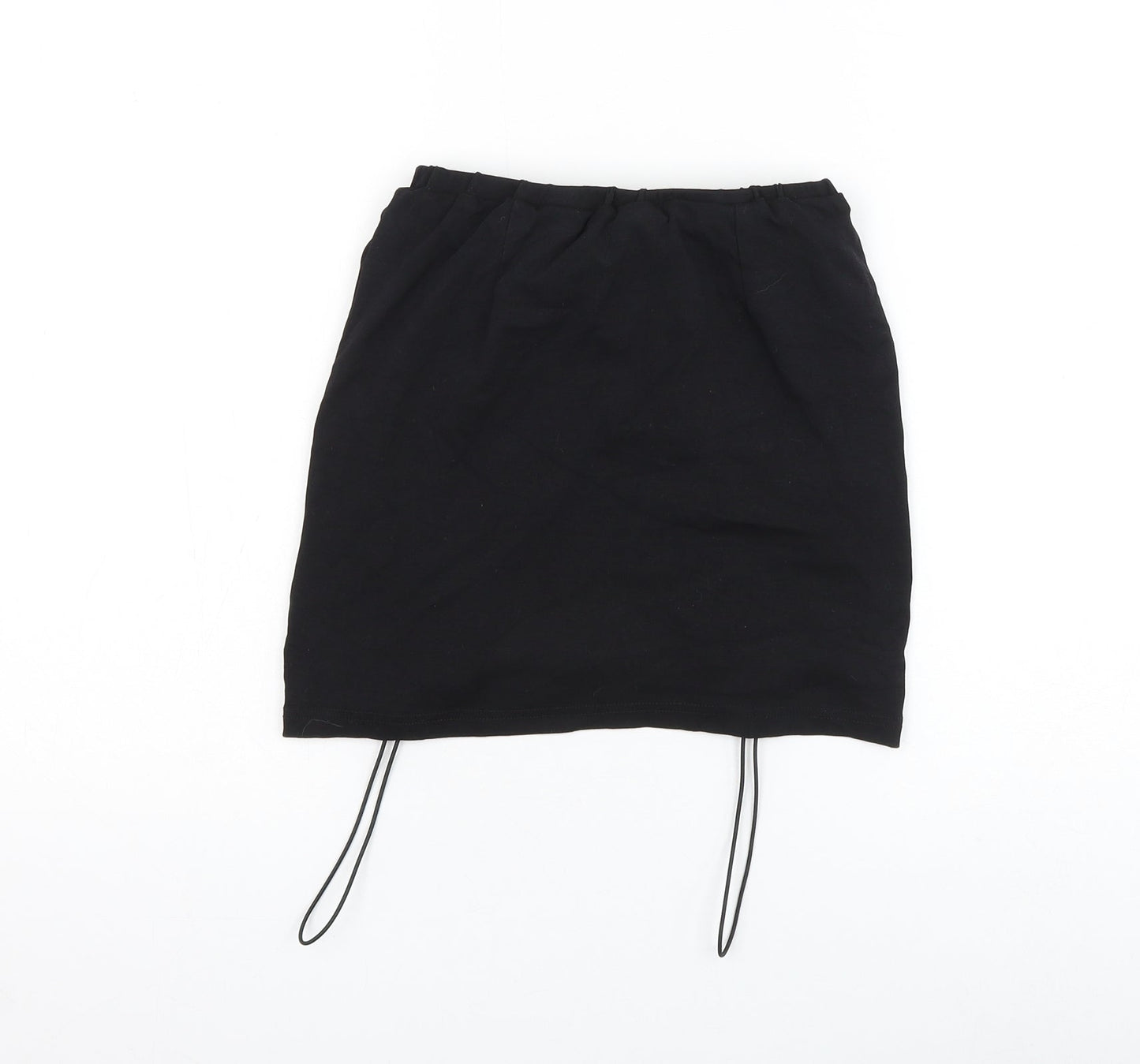 Podium Marbella Womens Black Polyester Mini Skirt Size S Drawstring