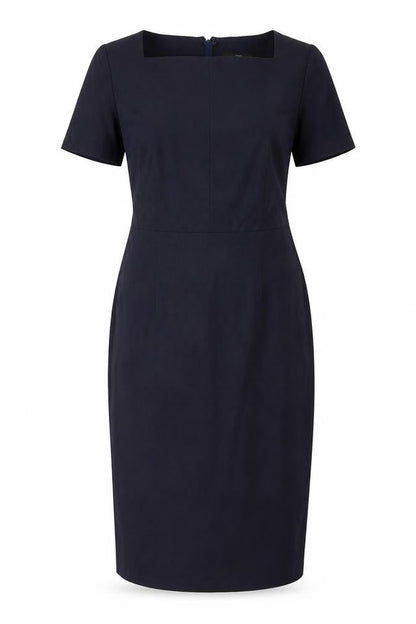 Next Womens Blue Polyester Shift Size 10 Square Neck Zip