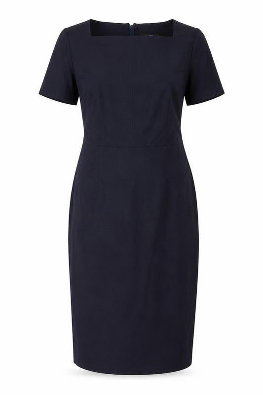 NEXT Womens Blue Polyester Shift Size 10 Square Neck Zip