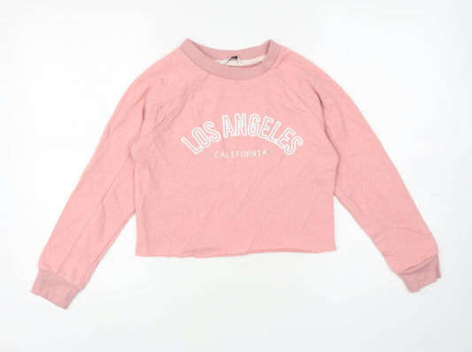 George Girls Pink Cotton Pullover Sweatshirt Size 9-10 Years Pullover - Los Angeles