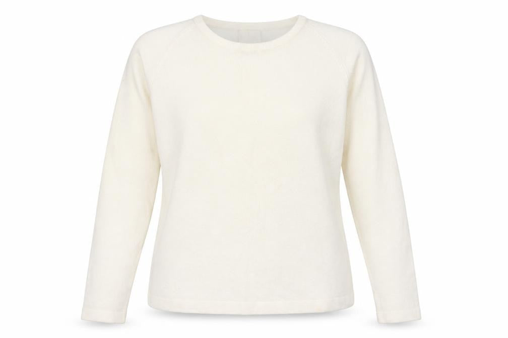 Isabelle Womens Ivory Round Neck Acrylic Pullover Jumper Size 12