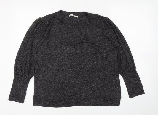 George Womens Grey Round Neck Viscose Pullover Jumper Size L