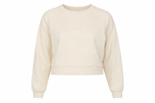 Miss Selfridge Womens Ivory Cotton Pullover Sweatshirt Size S Pullover - Cropped