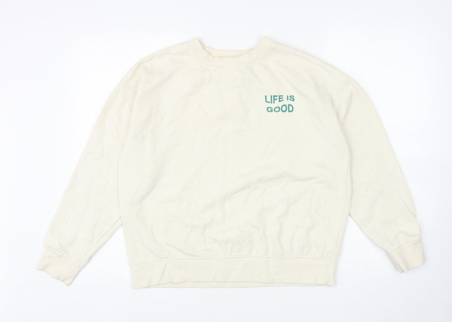 Primark Womens Ivory Cotton Pullover Sweatshirt Size S Pullover - Life Is Good