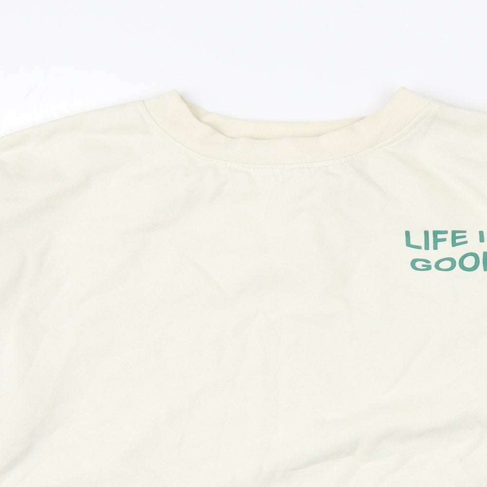 Primark Womens Ivory Cotton Pullover Sweatshirt Size S Pullover - Life Is Good