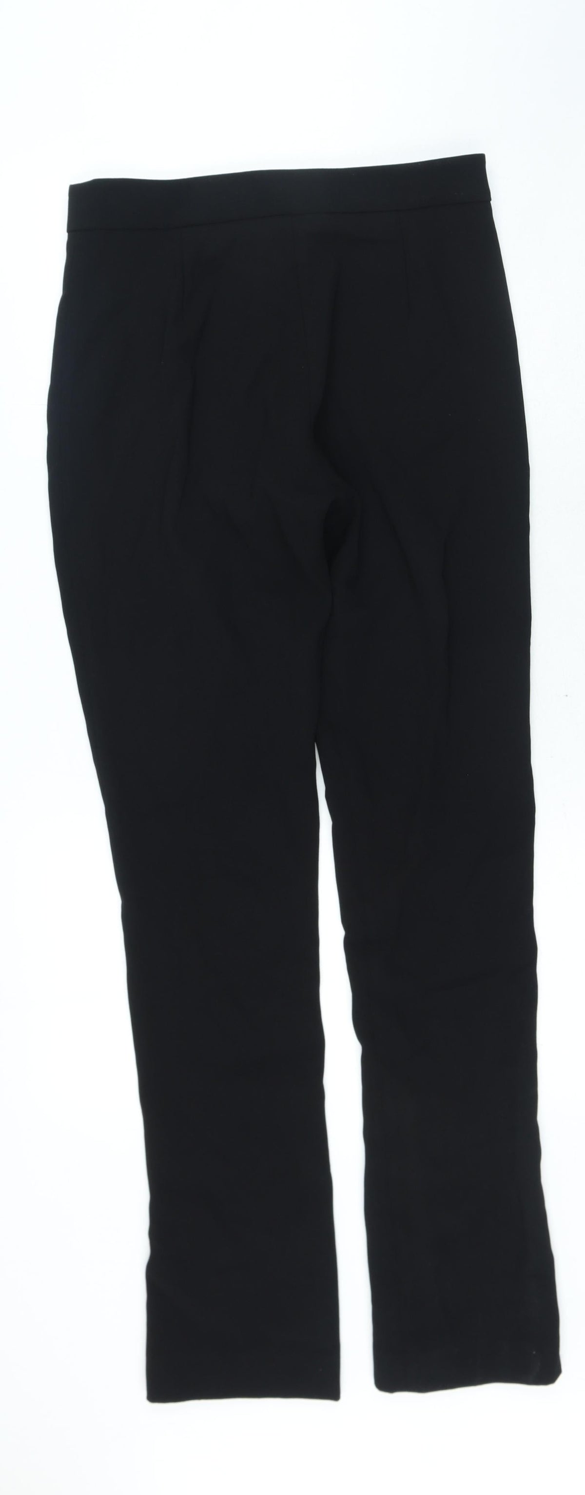 Zara Womens Black Polyester Trousers Size S L30 in Regular Zip