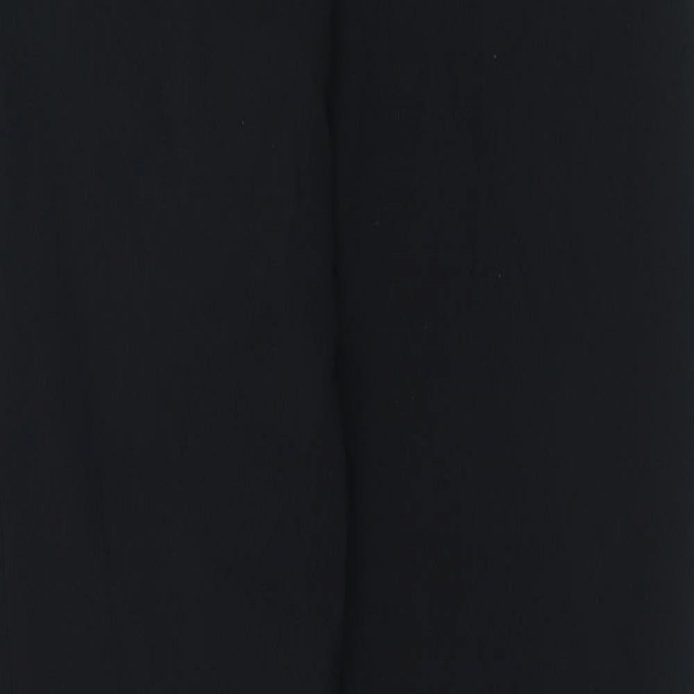 Zara Womens Black Polyester Trousers Size S L30 in Regular Zip