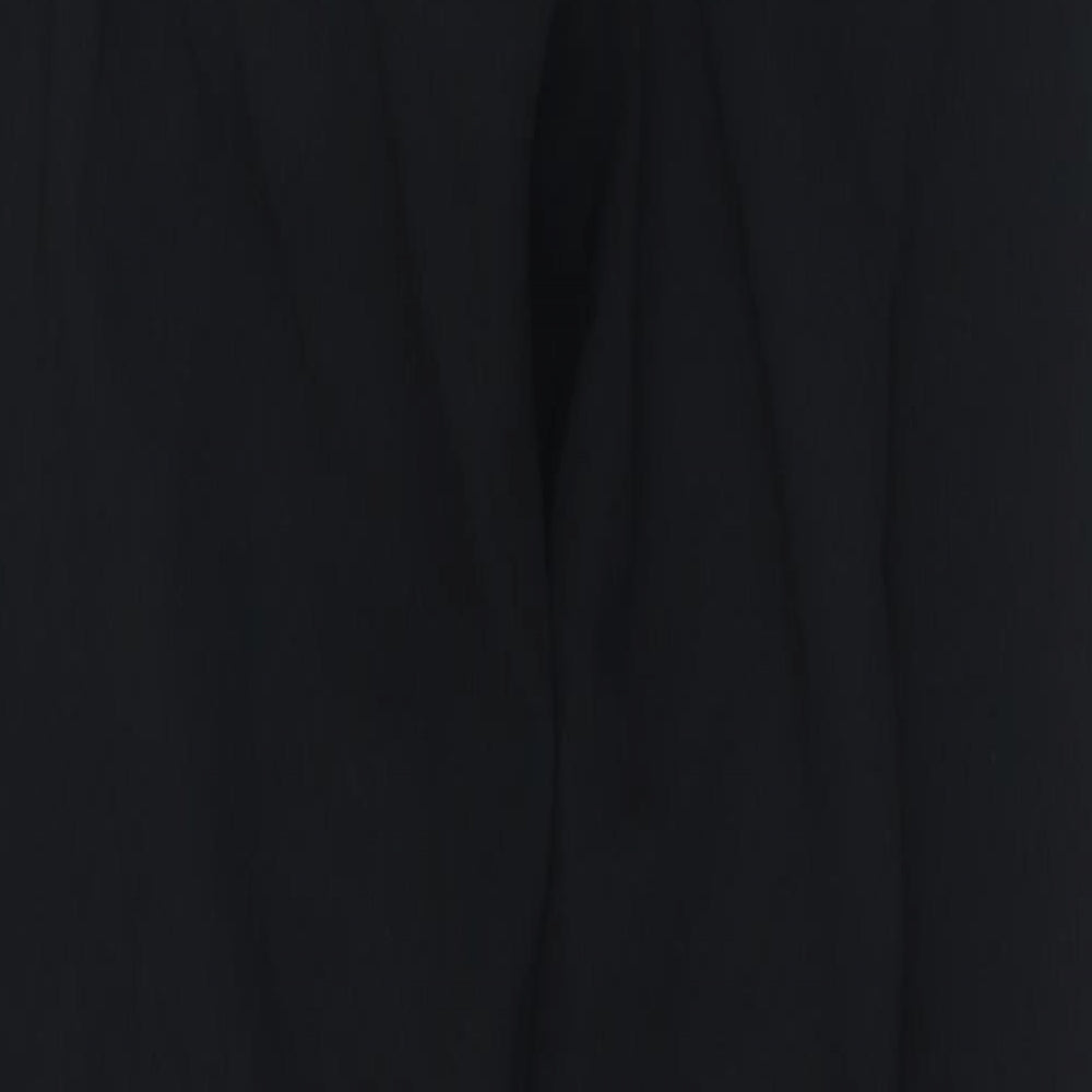 Zara Womens Black Polyester Trousers Size S L30 in Regular Zip