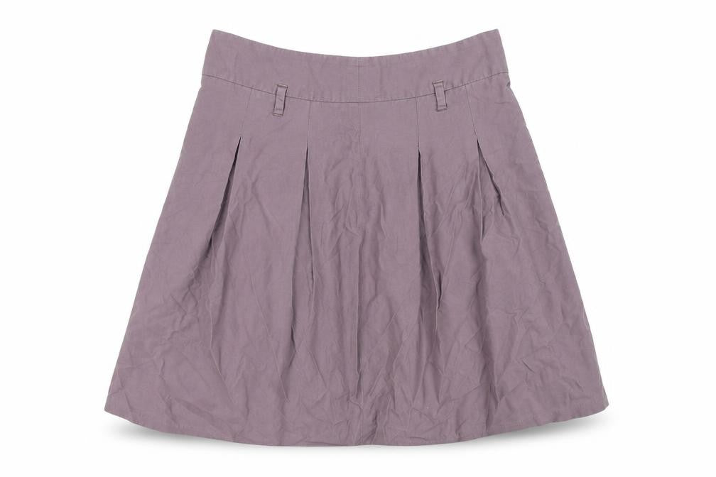 Zara Womens Purple Cotton A-Line Skirt Size M Tie