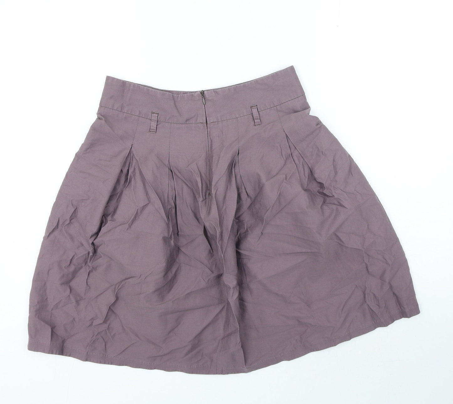 Zara Womens Purple Cotton A-Line Skirt Size M Tie