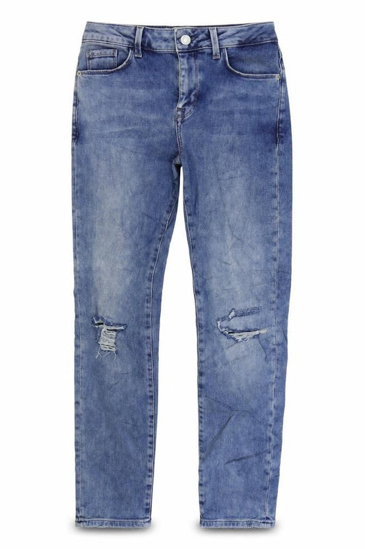 New Look Womens Blue Cotton Skinny Jeans Size 8 L25 in Regular Zip