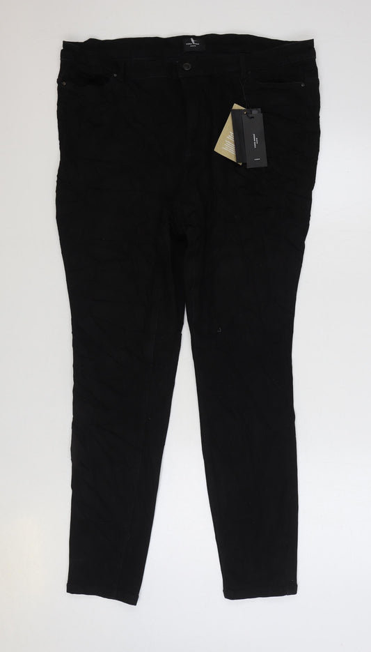 VERO MODA Womens Black Cotton Jegging Jeans Size 22 L30 in Regular Zip