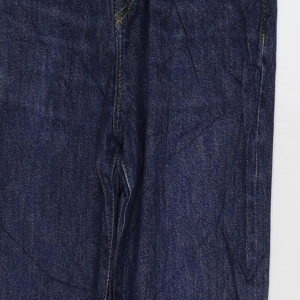 Marks and Spencer Womens Blue Cotton Skinny Jeans Size 32 in L34 in Regular Zip