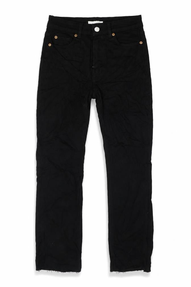 H&M Womens Black Cotton Straight Jeans Size 8 L30 in Regular Zip