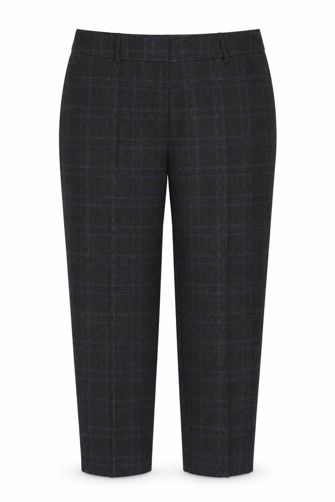 Dorothy Perkins Womens Grey Plaid Cotton Trousers Size 12 L26 in Regular Zip