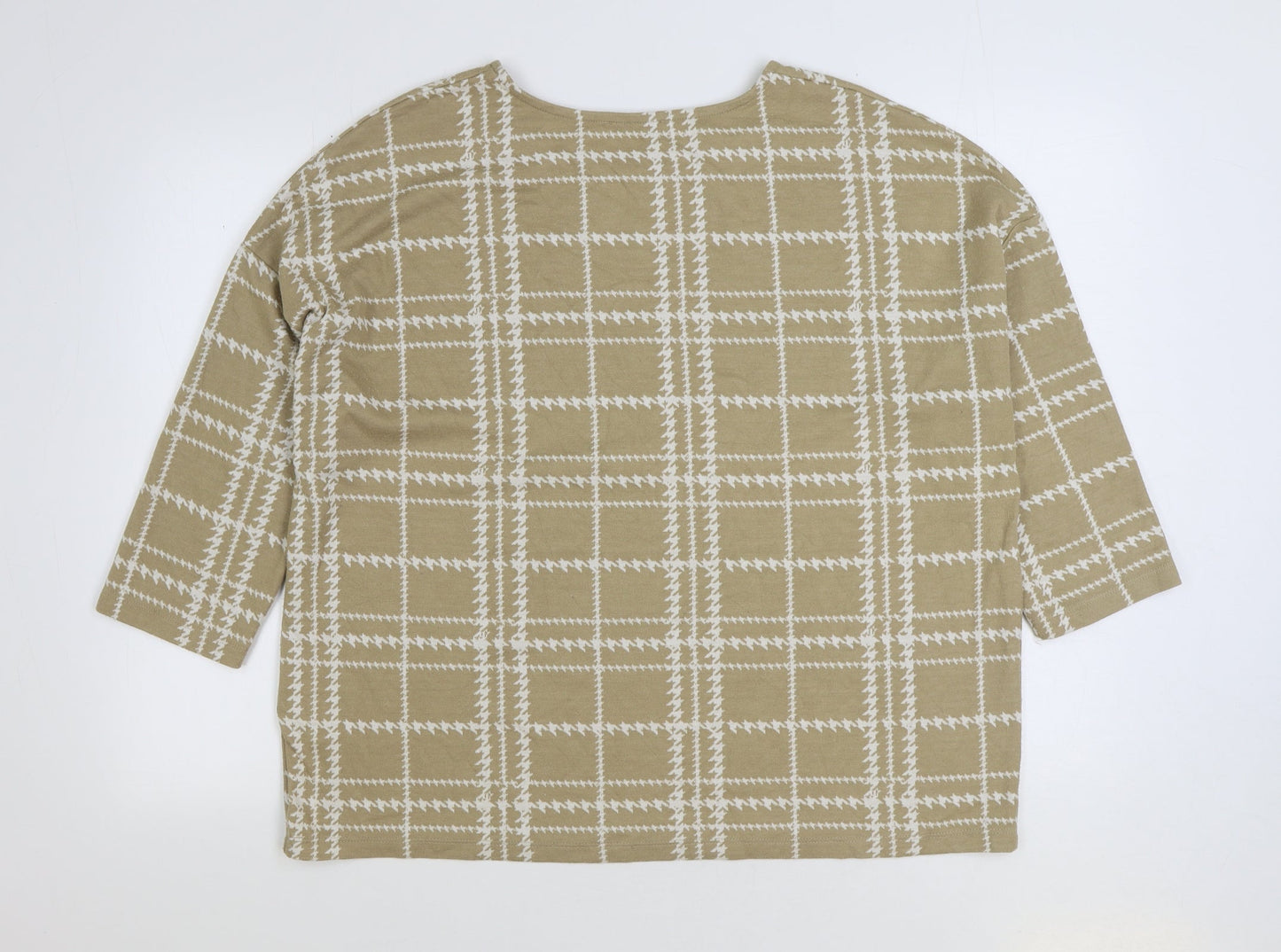 TU Womens Brown Plaid Polyester Pullover Sweatshirt Size 20 Pullover