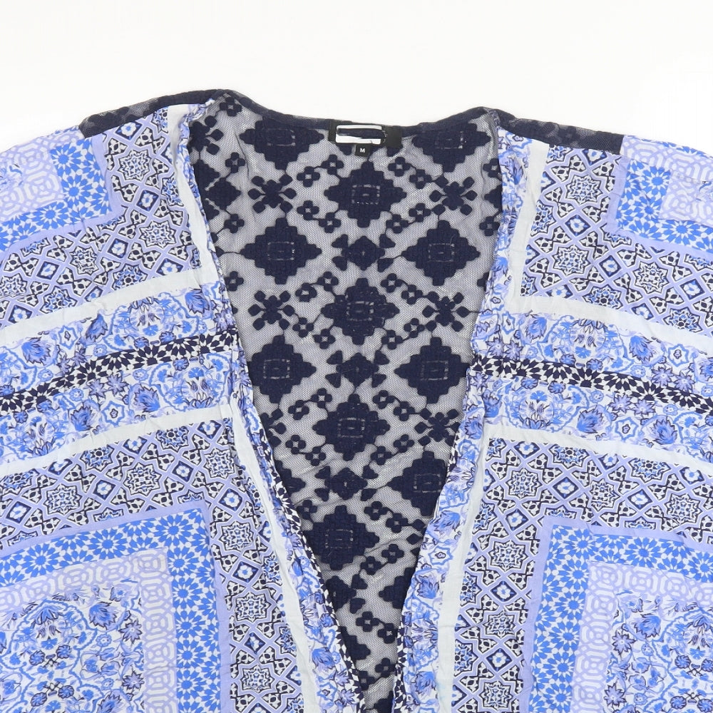 New Look Womens Blue V-Neck Geometric Polyester Vest Jumper Size M