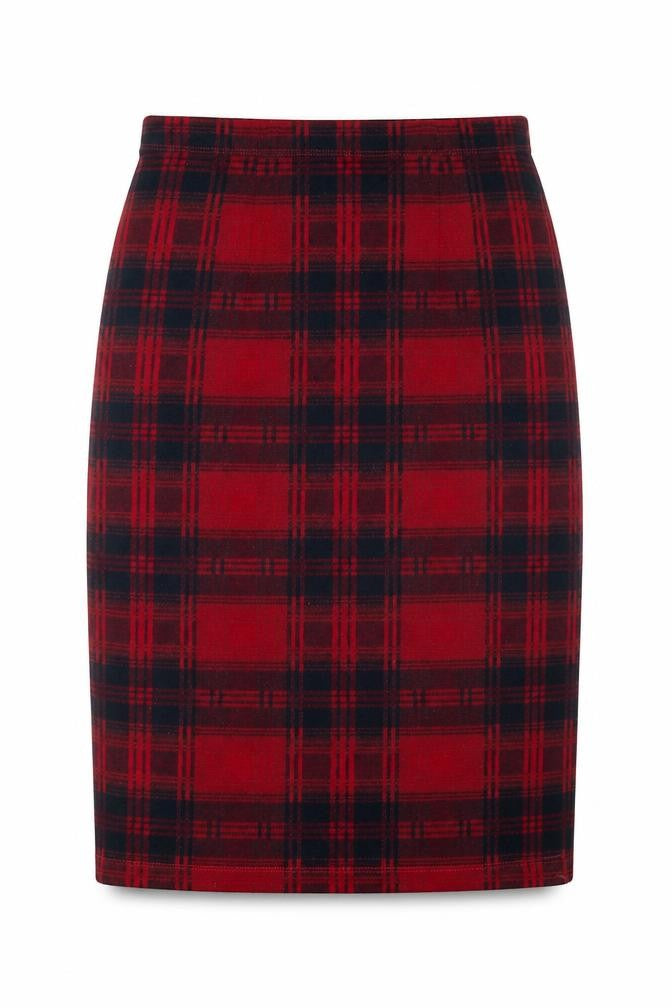 TU Womens Red Plaid Polyester A-Line Skirt Size 10