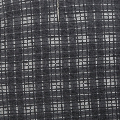Peacocks Womens Grey Plaid Polyester Basic Blouse Size 12 Round Neck