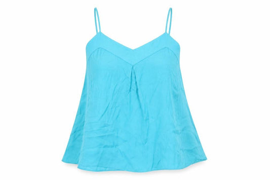 River Island Womens Blue Polyester Camisole T-Shirt Size 10 V-Neck