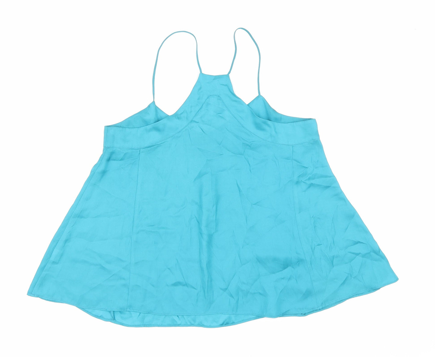 River Island Womens Blue Polyester Camisole T-Shirt Size 10 V-Neck