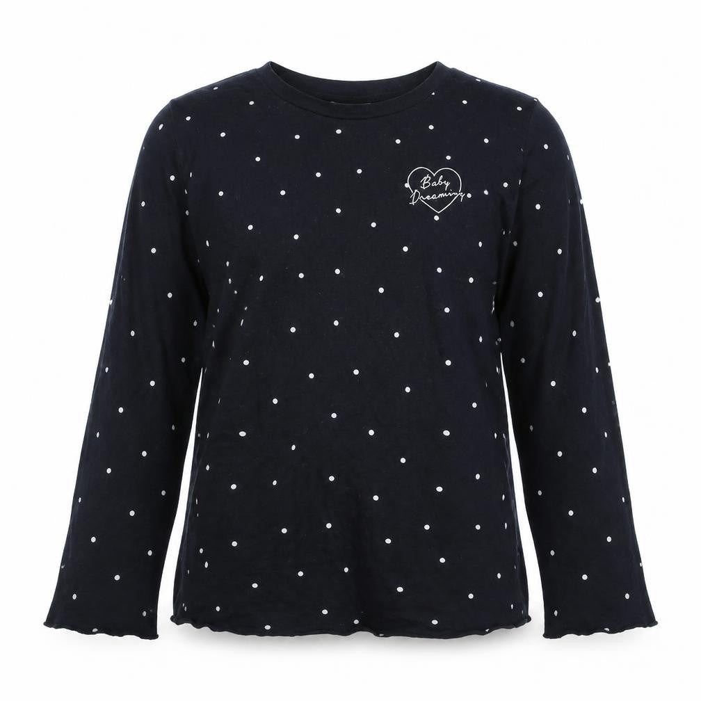 Topshop Womens Blue Polka Dot Cotton Basic T-Shirt Size S Round Neck - Baby Dreaming