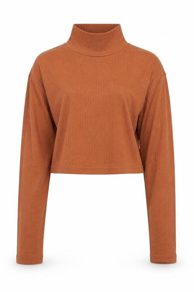 Missguided Womens Brown High Neck Polyester Pullover Jumper Size 10 - Cut Out Back