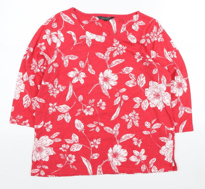 Preloved Love Tees Womens Red Floral Polyester Pullover Sweatshirt Size 12 Pullover - Front