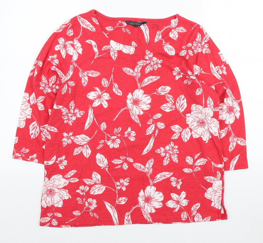Love Tees Womens Red Floral Polyester Pullover Sweatshirt Size 12 Pullover