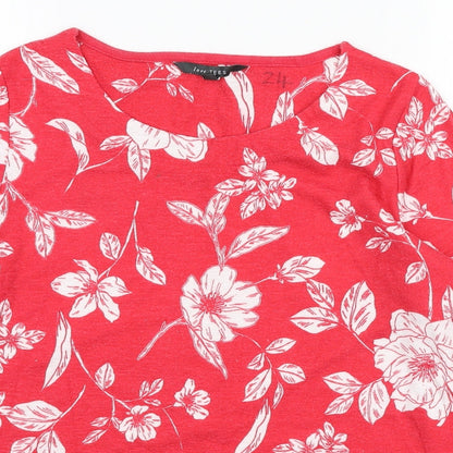 Preloved Love Tees Womens Red Floral Polyester Pullover Sweatshirt Size 12 Pullover - Detail