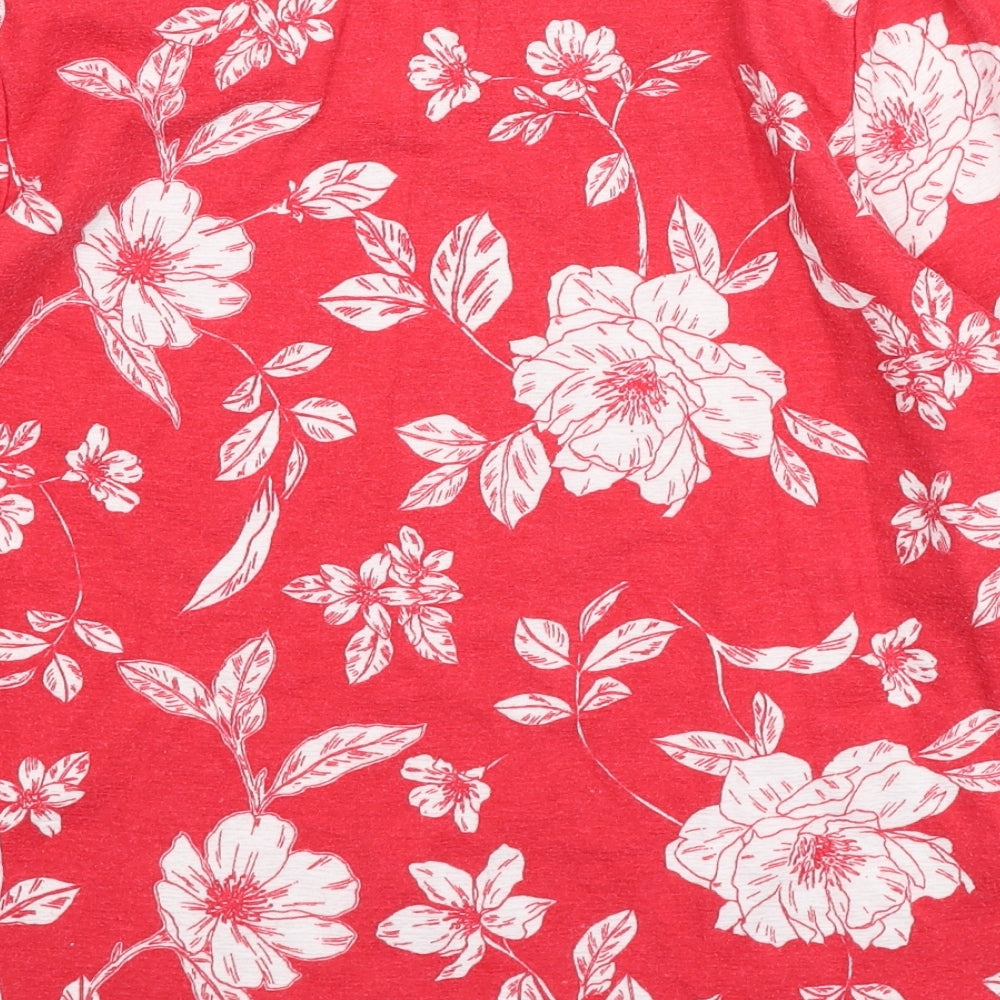Love Tees Womens Red Floral Polyester Pullover Sweatshirt Size 12 Pullover