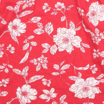 Preloved Love Tees Womens Red Floral Polyester Pullover Sweatshirt Size 12 Pullover - Label