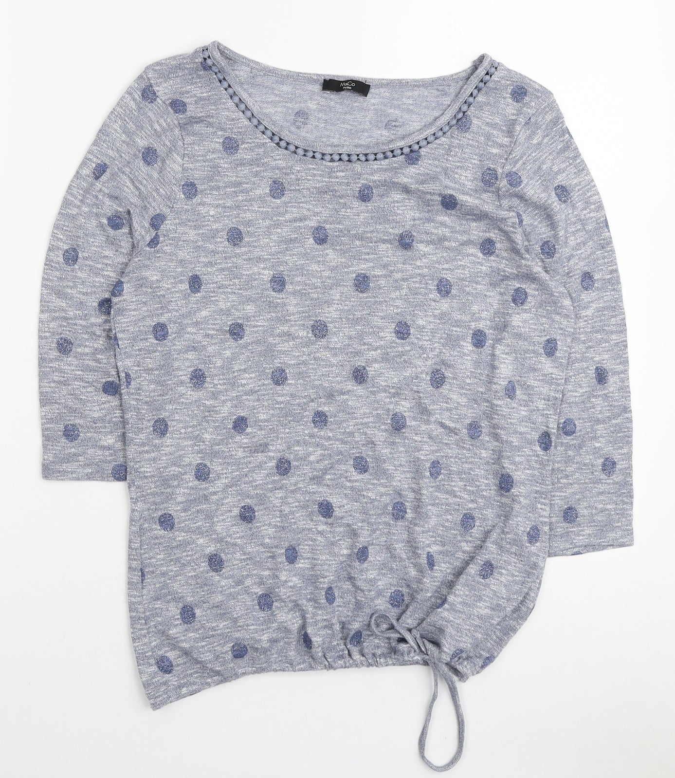 M&Co Womens Blue Boat Neck Viscose Pullover Jumper Size 12