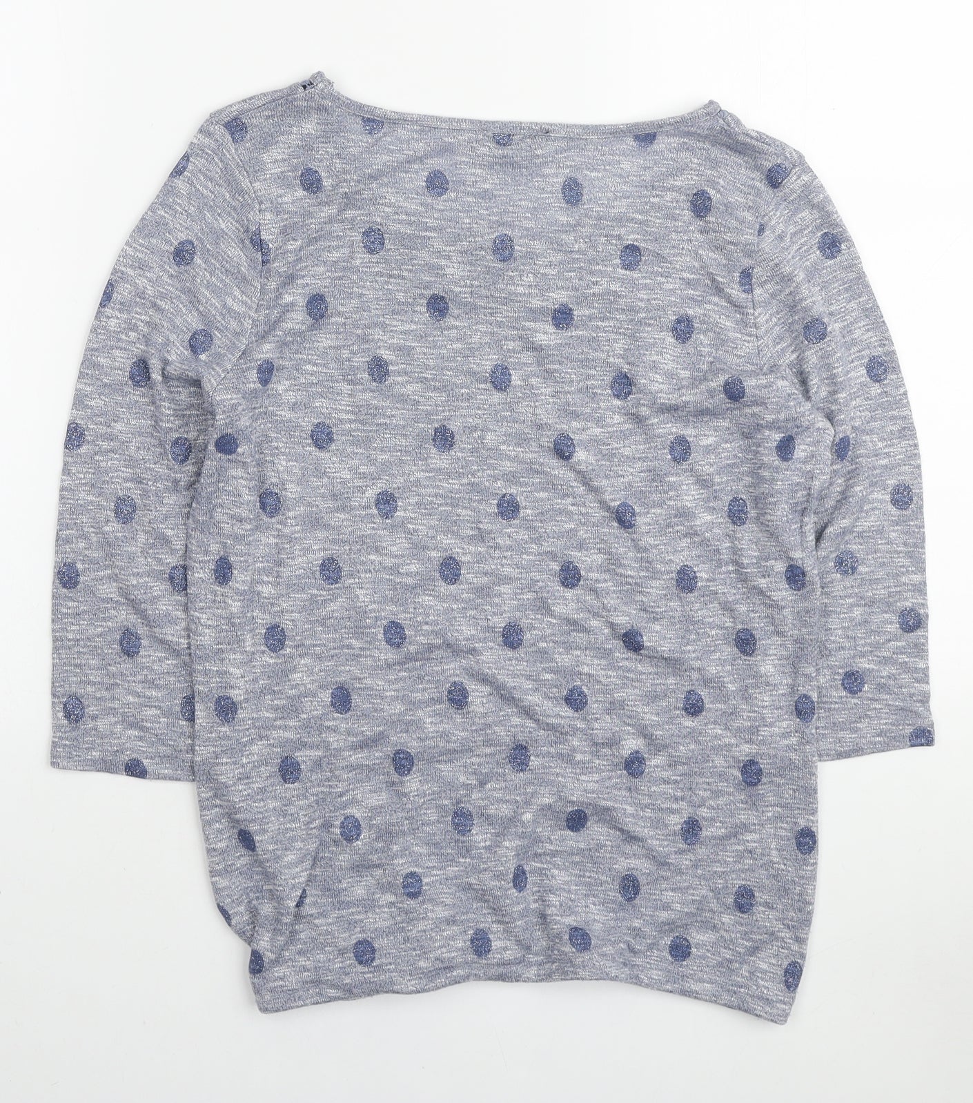 M&Co Womens Blue Boat Neck Viscose Pullover Jumper Size 12