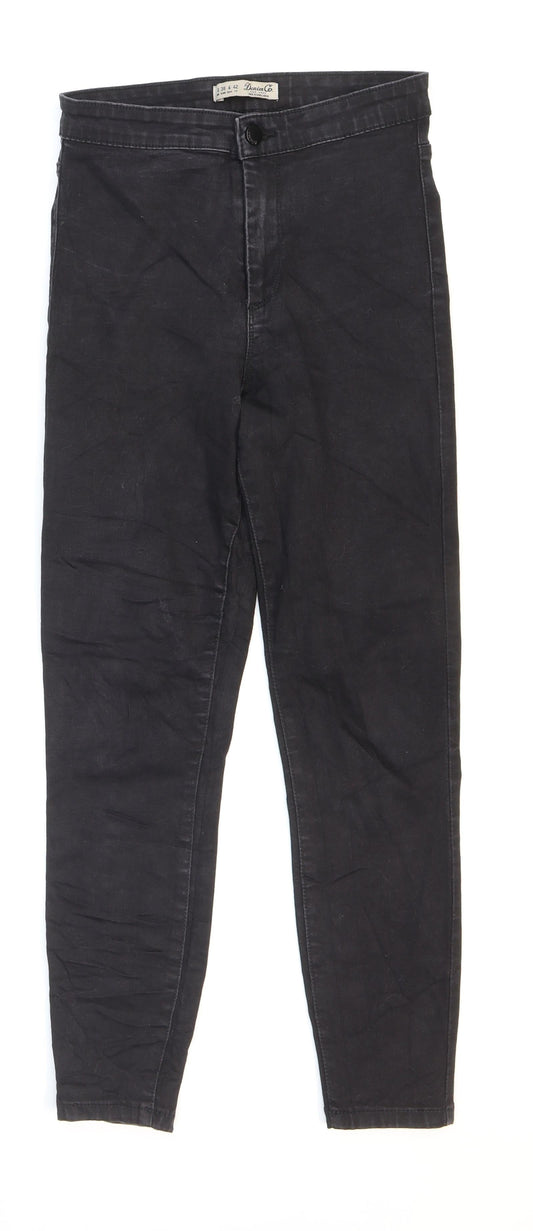 Denim & Co. Womens Black Cotton Skinny Jeans Size 10 L27 in Regular Button