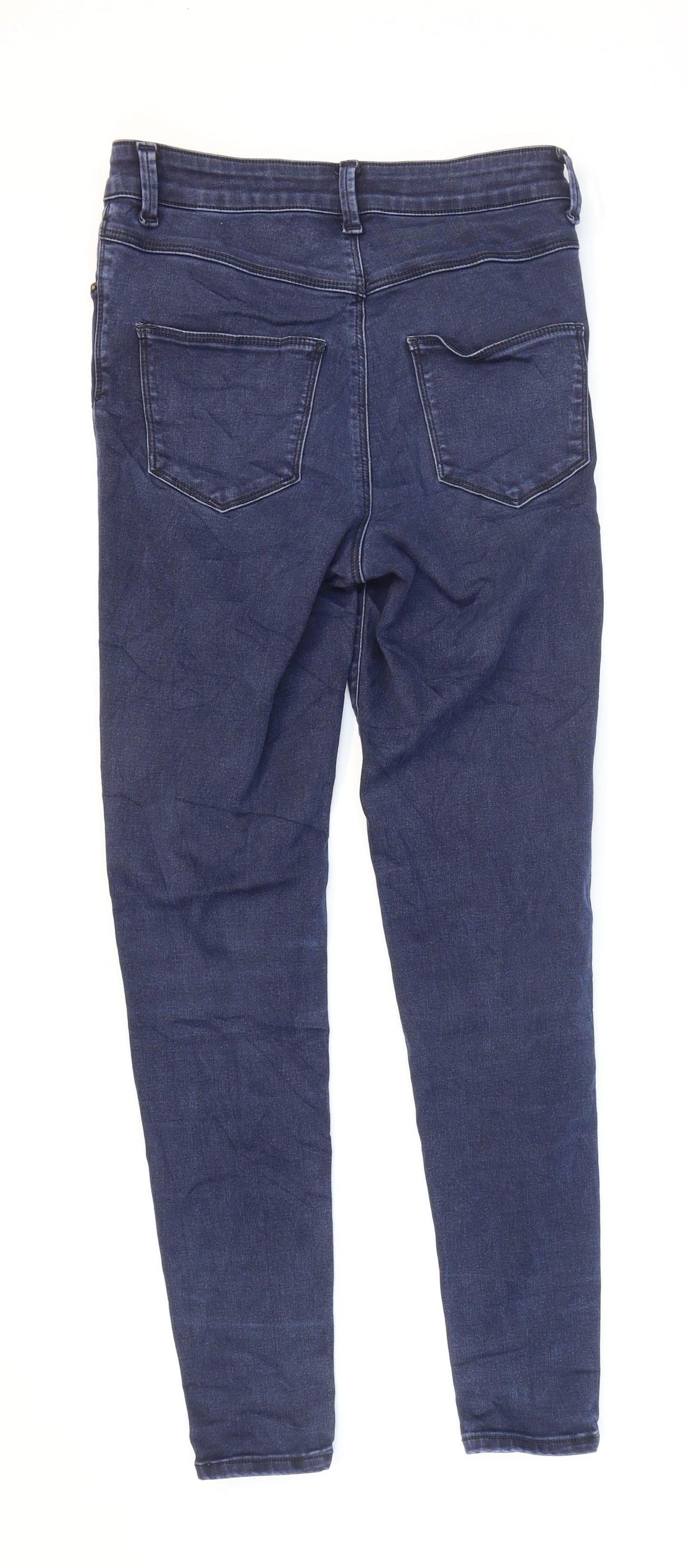 Marks and Spencer Womens Blue Cotton Jegging Jeans Size 8 L25 in Regular Zip