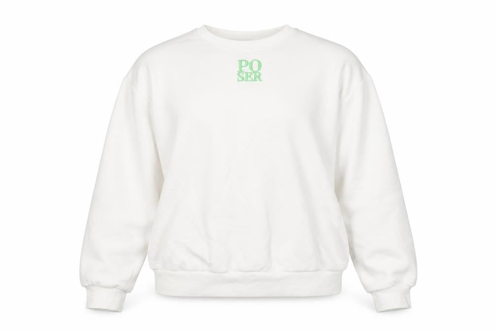Poser Parlour Womens White Polyester Pullover Sweatshirt Size L Pullover - POSER