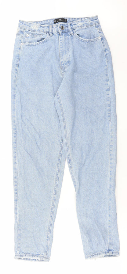 Missguided Womens Blue Cotton Mom Jeans Size 28 in L29 in Regular Button