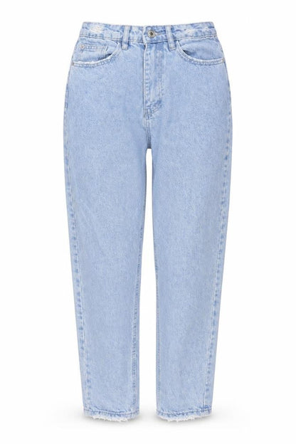 Missguided Womens Blue Cotton Mom Jeans Size 28 in L29 in Regular Button