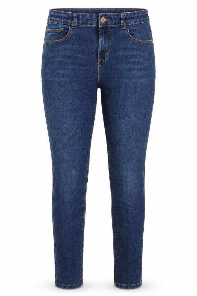 Denim & Co. Girls Blue Cotton Skinny Jeans Size 13-14 Years Regular Button
