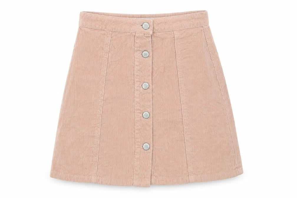 Denim & Co. Womens Pink Cotton Mini Skirt Size 6 Button