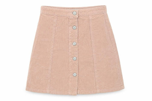 Denim & Co. Womens Pink Cotton Mini Skirt Size 6 Button