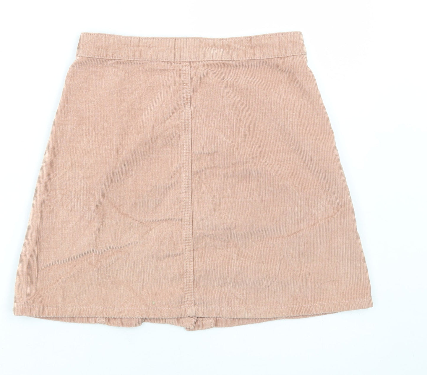 Denim & Co. Womens Pink Cotton Mini Skirt Size 6 Button