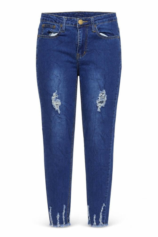 PRETTYLITTLETHING Womens Blue 100% Cotton Skinny Jeans Size 8 L34 in Regular Zip
