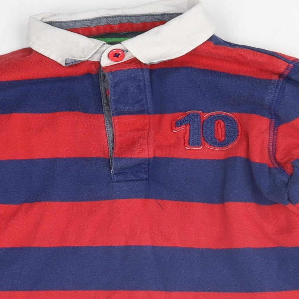John Lewis Boys Multicoloured Striped Polyester Pullover Polo Size 4 Years Collared Button