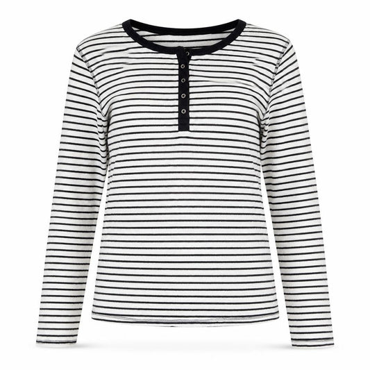 Marks and Spencer Womens Multicoloured Striped Polyester Basic Button-Up Size 12 Round Neck