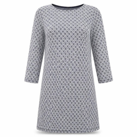 Zuiki Womens Black Geometric Polyester T-Shirt Dress Size S Round Neck Pullover