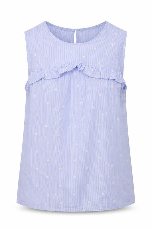 F&F Womens Blue Striped Cotton Basic Tank Size 6 Round Neck - Daisy